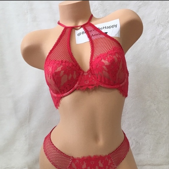 🪞 NEW VS halter underwire bra top bralette - bright red in size 32C
